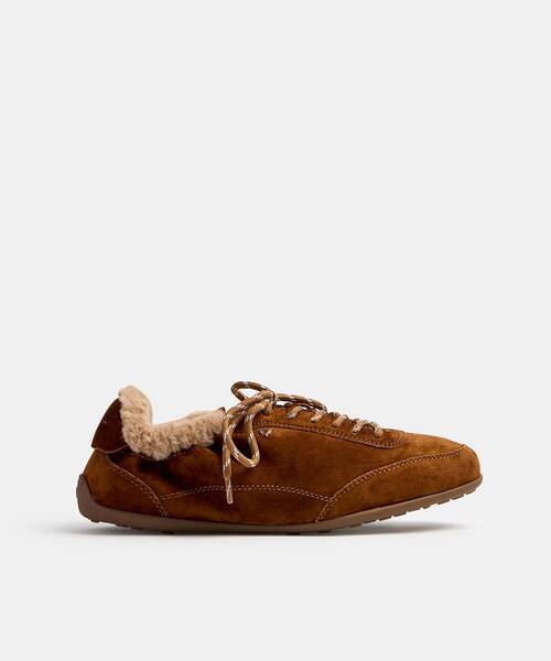 Women suede sneakers , BELLECHASE S057 , BELLECHASE S057-B766AY , TABACO