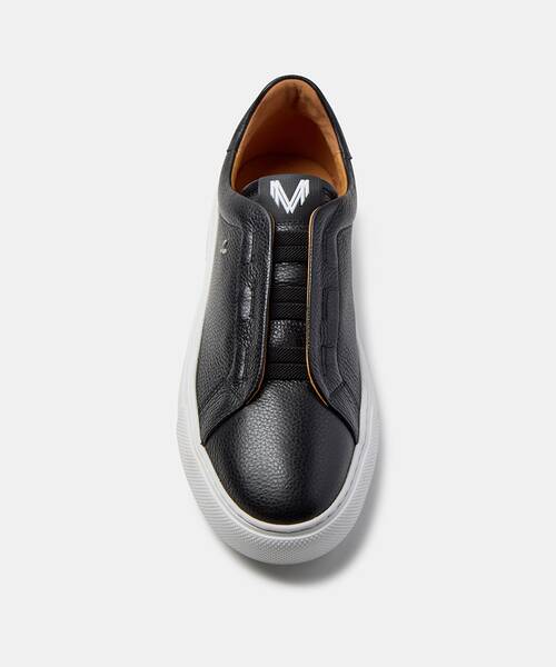 Men elastic-lace elegant sneakers , HASTINGS 1738 , HASTINGS 1738-2951R , BLACK
