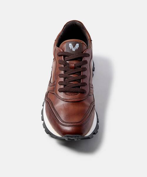 Men elegant sneaker , PARKWAY 1755 , PARKWAY 1755-2955L , CAFE
