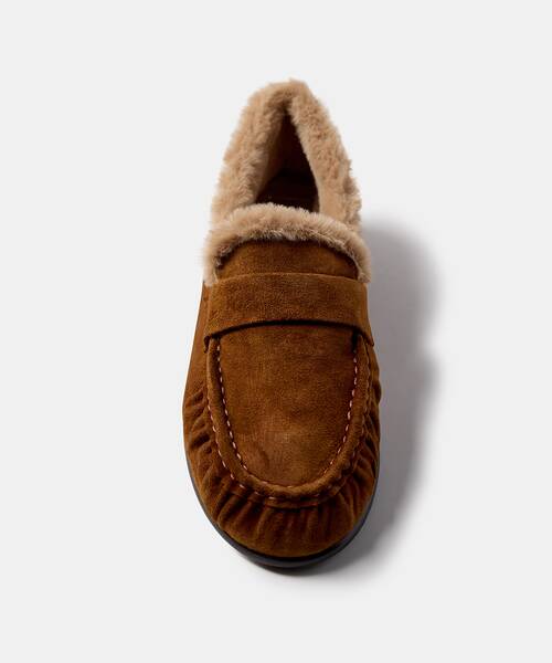 Women suede leather loafers , BARACCHINI S065 , BARACCHINI S065-B698AY , TABACO