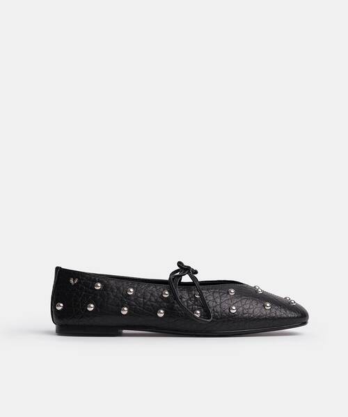 Women studded ballerina flats , GRENELLE S055 , GRENELLE S055-B645BY , BLACK