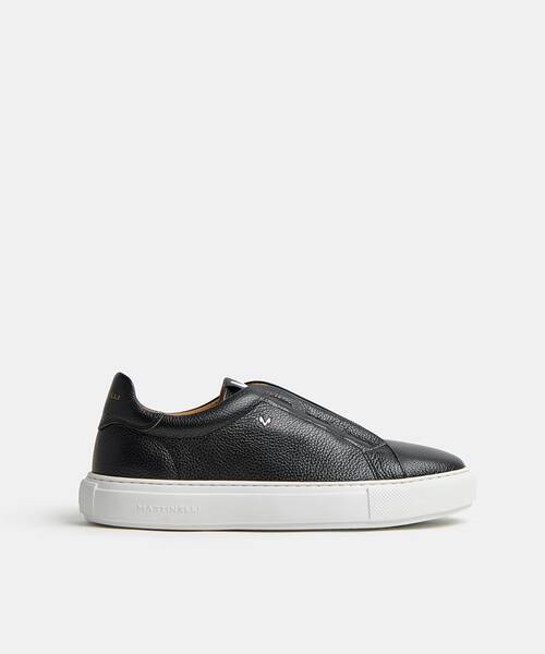 Men elastic-lace elegant sneakers , HASTINGS 1738 , HASTINGS 1738-2951R , BLACK