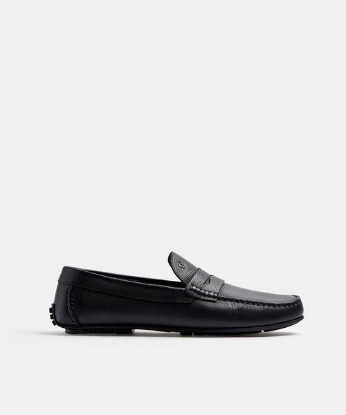 Men loafer in leather , PACIFIC 1411 , PACIFIC 1411-2496DY , BLACK