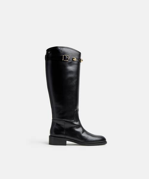 Women leather boots , RESSI 1718 , RESSI 1718-A914K , BLACK