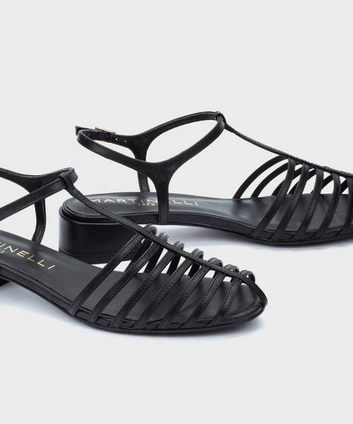 Flat Sandals | PANARO 1759-B400PY | BLACK | Martinelli