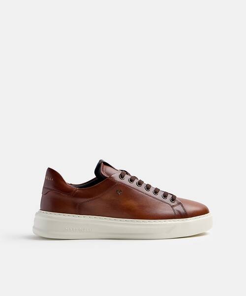 Men Royal leather sneakers , SULLIVAN C045 , SULLIVAN C045-Z010L , CAFE