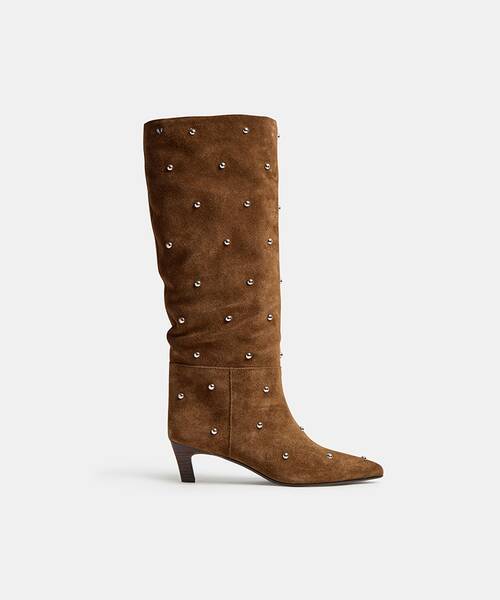 Women suede boots , CATARINA S063 , CATARINA S063-B683XY , TABACO