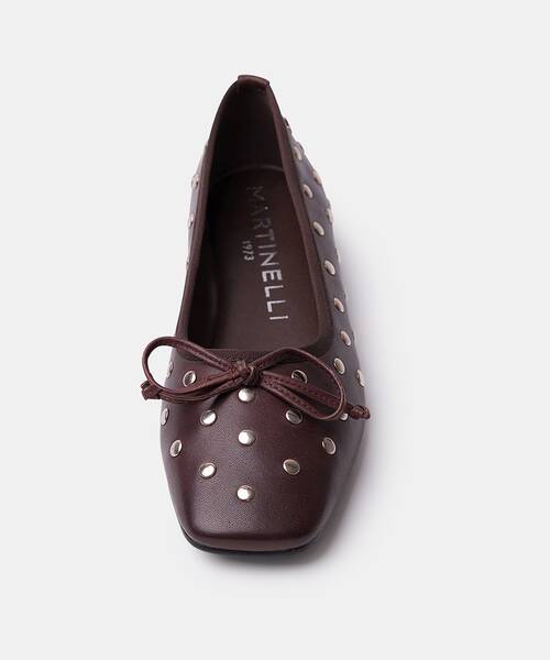 Women studded ballerina flats , COLETTE S053 , COLETTE S053-B635CY , OLMO