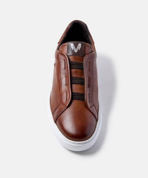 Men Royal leather sneakers , SULLIVAN C045 , SULLIVAN C045-Z011L , CAFE