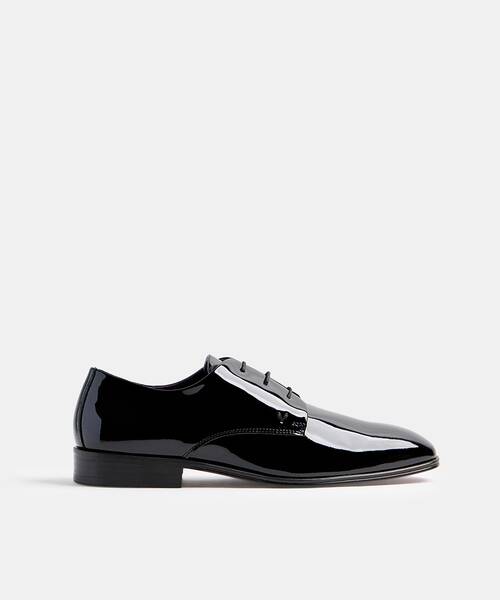 Men lace-up shoes in antique leather , CHARLESTOWN 1625 , CHARLESTOWN 1625-2770H , BLACK