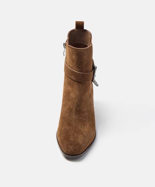 Women suede ankle boots , JEANNE S064 , JEANNE S064-B685XY , TABACO