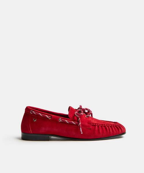 Women suede loafers , BARACCHINI S065 , BARACCHINI S065-B696AY , RED