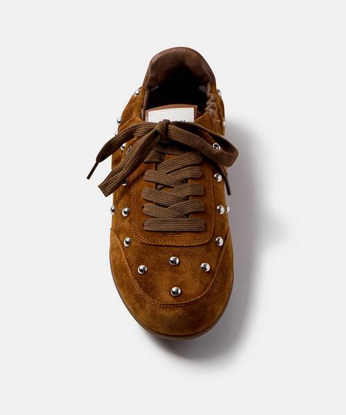 Women slim-sole sneakers , BELLECHASE S057 , BELLECHASE S057-B702AY , TABACO