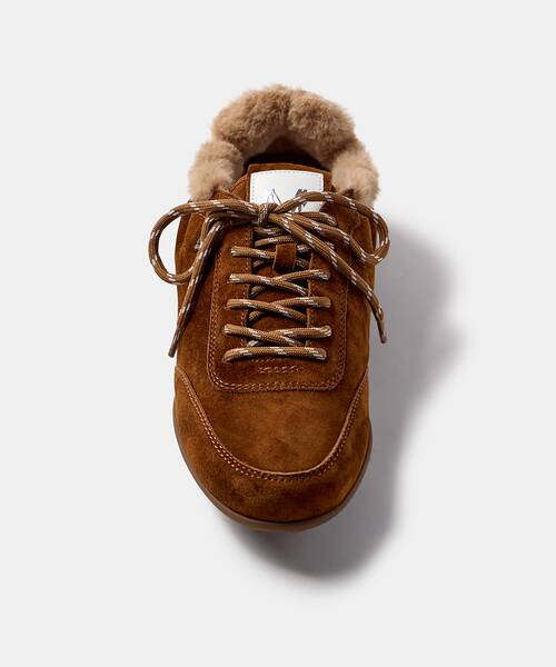 Women suede sneakers , BELLECHASE S057 , BELLECHASE S057-B766AY , TABACO