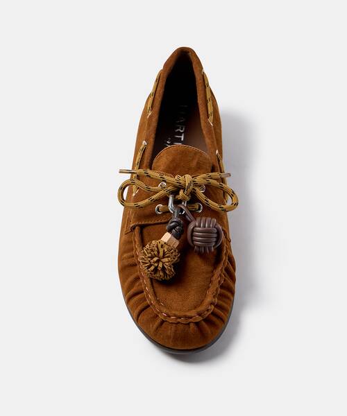 Women suede loafers , BARACCHINI S065 , BARACCHINI S065-B696AY , TABACO
