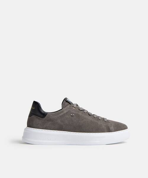 Men suede sneaker in leather , SULLIVAN C045 , SULLIVAN C045-Z010W , DARKGREY