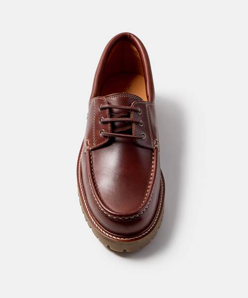 Men chunky boat shoes , GLENMORE C014 , GLENMORE C014-2980PY , COGNAC