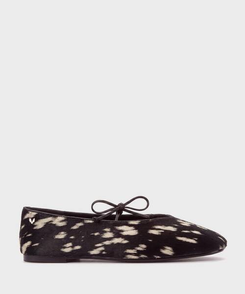 Ballerine en cuir fa&ccedil;on poulain pour femme , GRENELLE S055 , GRENELLE S055-B720FY , BLACK