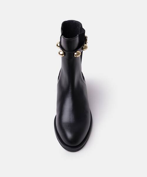 Women buckle ankle boots , RESSI 1718 , RESSI 1718-A933K , BLACK