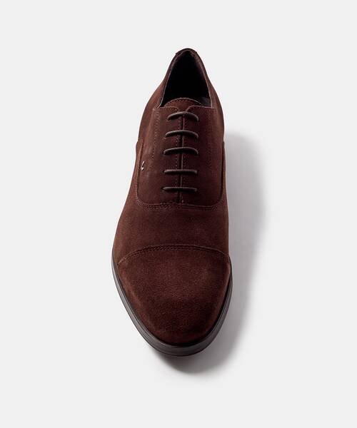 Men suede lace-up shoes , EMPIRE 1492 , EMPIRE 1492-2631X , DARKBROWN