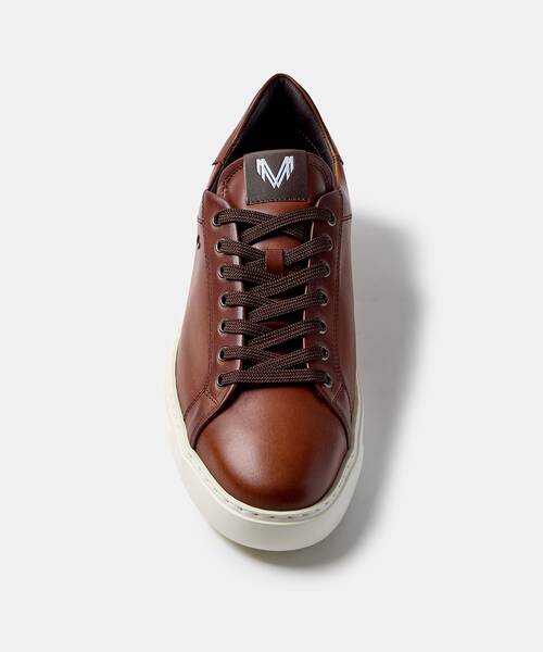 Men Royal leather sneakers , SULLIVAN C045 , SULLIVAN C045-Z010L , CAFE