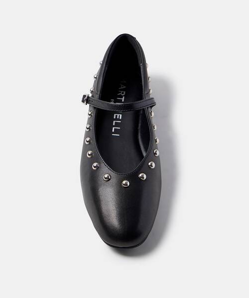 Women studded ballerinas , LARIANA 1750 , LARIANA 1750-B465PY , BLACK
