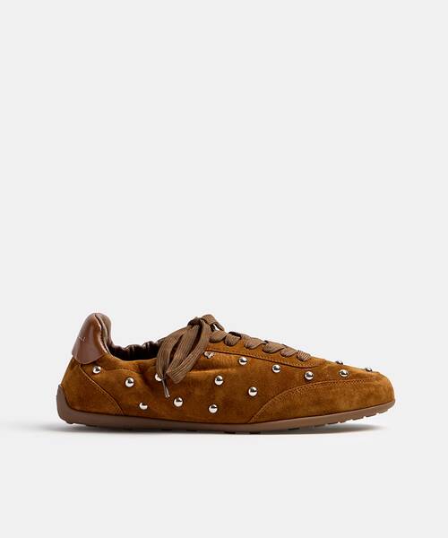 Women slim-sole sneakers , BELLECHASE S057 , BELLECHASE S057-B702AY , TABACO