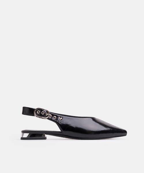 Women adjustable-strap ballerina flats , VESCIA S009 , VESCIA S009-B549UY , BLACK