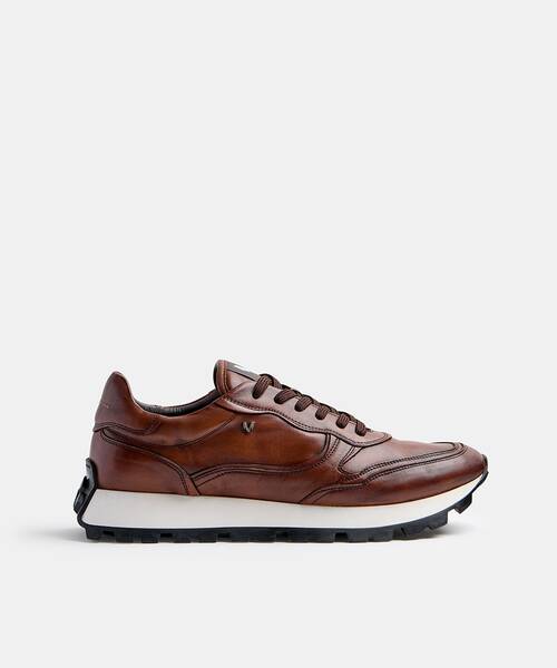 Men elegant sneaker , PARKWAY 1755 , PARKWAY 1755-2955L , CAFE