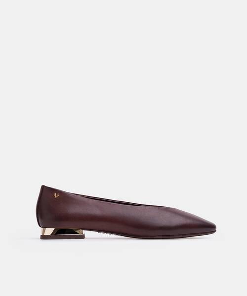 Women metallic-heel ballerina flats , VESCIA S009 , VESCIA S009-B470CY , OLMO