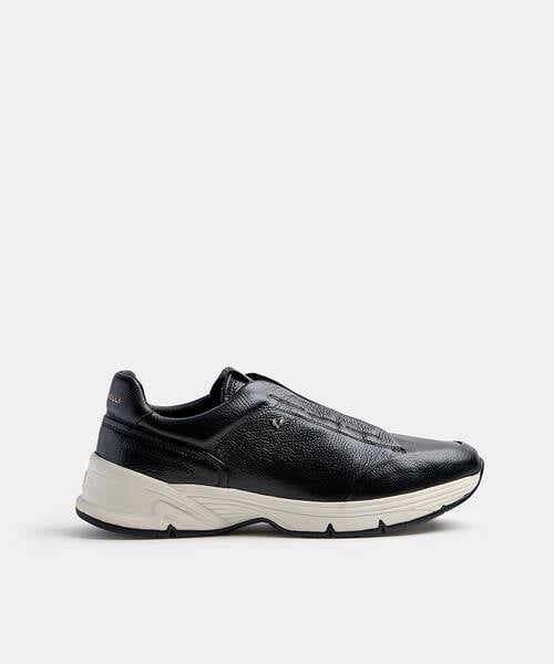 Men elastic-lace elegant sneakers , NORWICH C001 , NORWICH C001-Z050R , BLACK