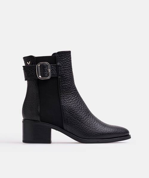 Women buckle ankle boots , ZINNIA 1603 , ZINNIA 1603-A924M , BLACK