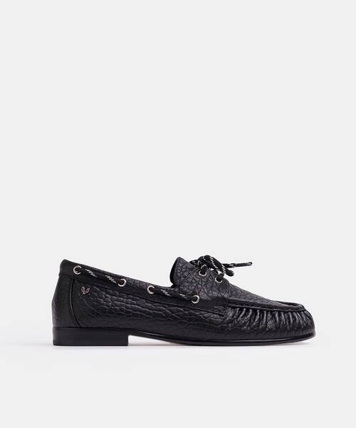 Women leather loafers , BARACCHINI S065 , BARACCHINI S065-B696BY , BLACK