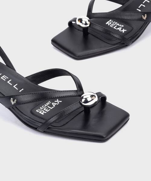 Sand&aacute;lias com salto | BORROMEI S032-B590K | BLACK | Martinelli