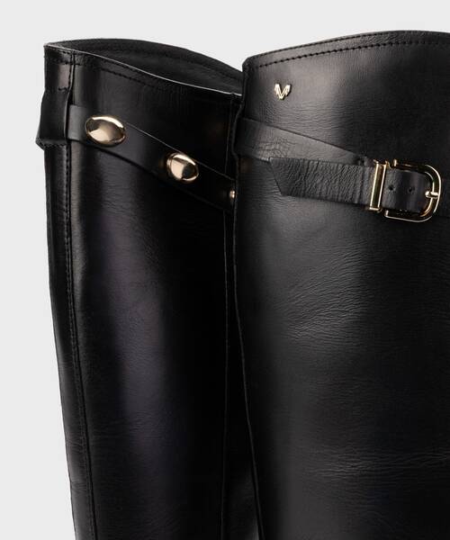 Botas de pele para mulher , RESSI 1718 , RESSI 1718-A914K , BLACK