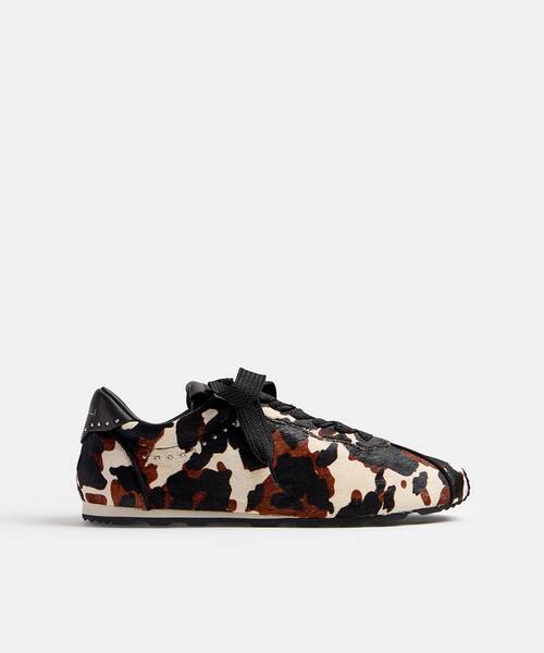 Women printed sneaker , PIEMONTE S013 , PIEMONTE S013-B487VY , MARRON