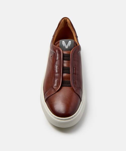 Men elastic-lace sneakers , HASTINGS 1738 , HASTINGS 1738-2951L , CAFE