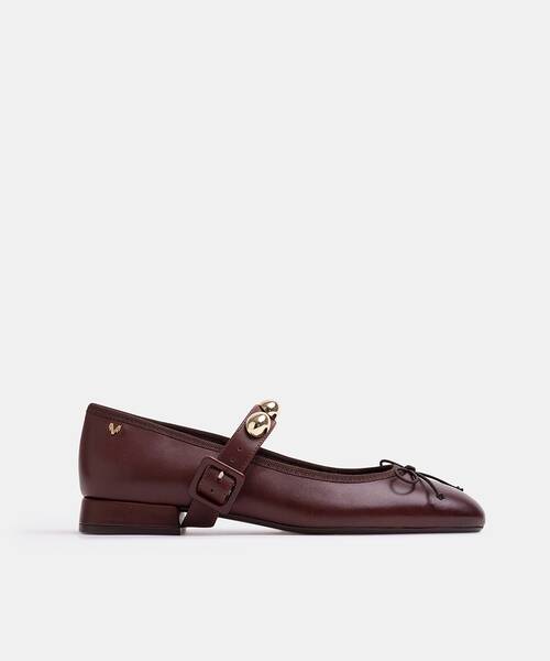 Women leather ballerina flat , QUIRINALE 1724 , QUIRINALE 1724-A998CY , OLMO