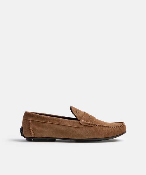 Men suede leather loafer , PACIFIC 1411 , PACIFIC 1411-2496W , CASTOR