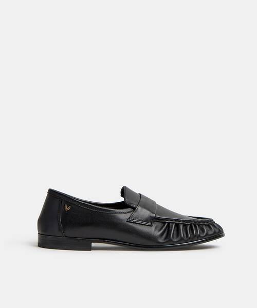 Women leather loafers , BARACCHINI S065 , BARACCHINI S065-B695PY , BLACK