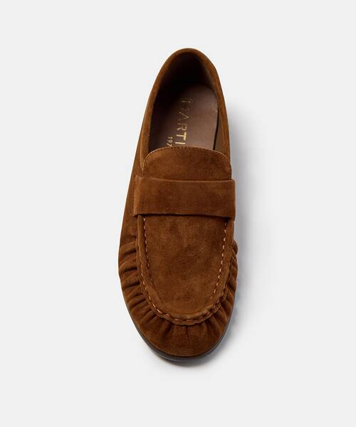 Women suede loafers , BARACCHINI S065 , BARACCHINI S065-B695AY , TABACO
