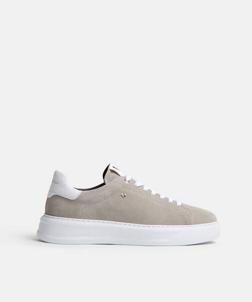 Men suede sneaker in leather , SULLIVAN C045 , SULLIVAN C045-Z010W , STONE