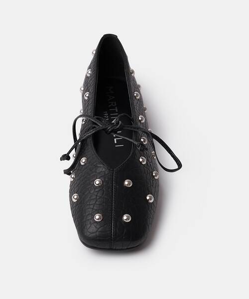 Women studded ballerina flats , GRENELLE S055 , GRENELLE S055-B645BY , BLACK