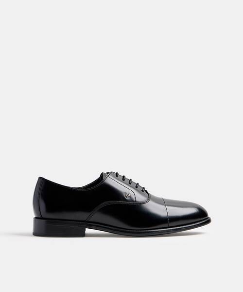 Men lace-up shoes in antique leather , ARLINGTON 1691 , ARLINGTON 1691-2856T , BLACK
