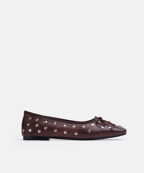 Women studded ballerina flats , COLETTE S053 , COLETTE S053-B635CY , OLMO