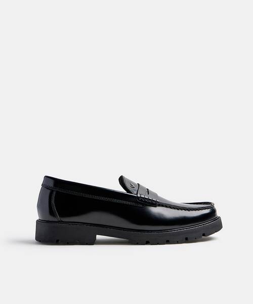 Men chunky loafers with lightweight sole , SUTTON 1730 , SUTTON 1730-2921TY , BLACK