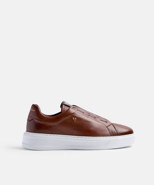 Men Royal leather sneakers , SULLIVAN C045 , SULLIVAN C045-Z011L , CAFE