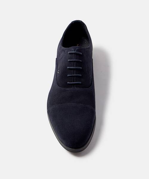 Men suede lace-up shoes , EMPIRE 1492 , EMPIRE 1492-2631X , DARKBLUE