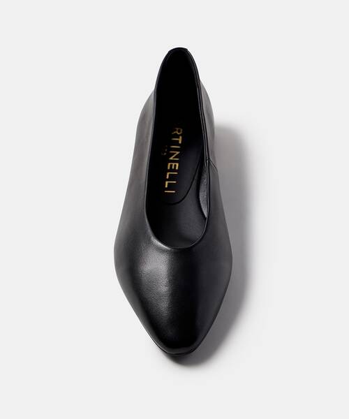 Women ballerinas with metallic heel , VESCIA S009 , VESCIA S009-B470PY , BLACK