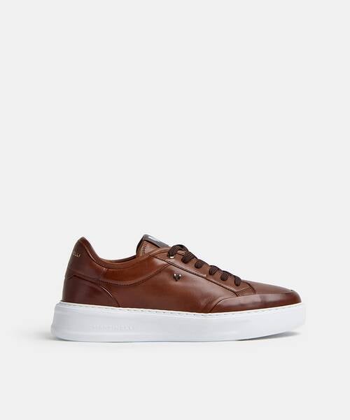 Men Royal leather sneakers , SULLIVAN C045 , SULLIVAN C045-Z013L , CAFE